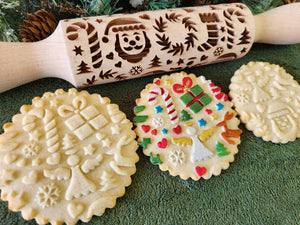 Christmas Large Designs Embossed Rolling Pin