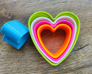 5 Piece Plastic Cookie Cutter - Heart Shape