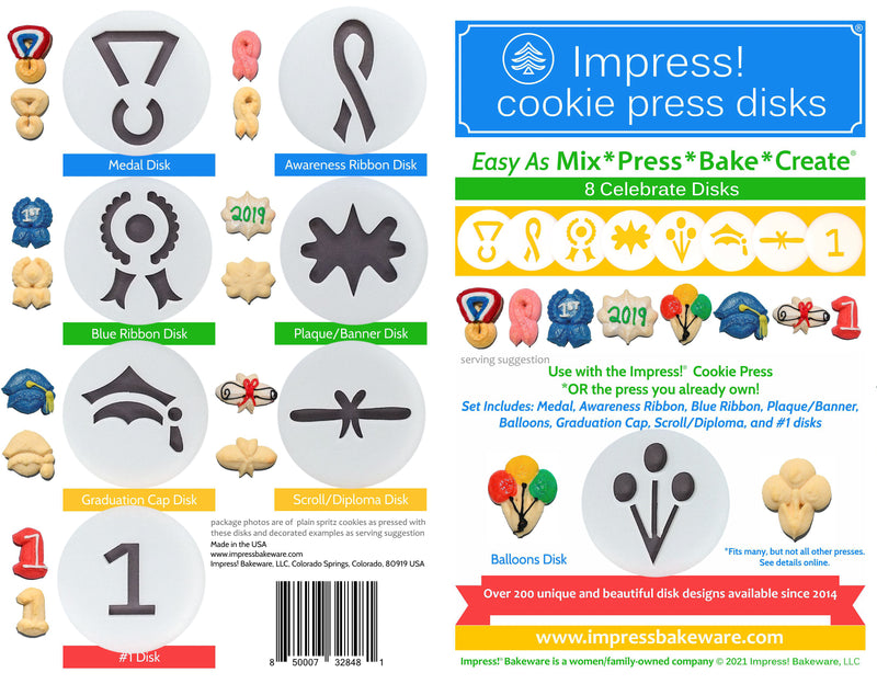 Wedding 8 Disk Set for Cookie Presses – Impress! Bakeware