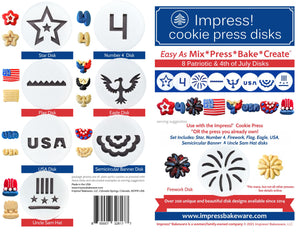 Patriotic/4th of July 8 Disk Set for Cookie Presses