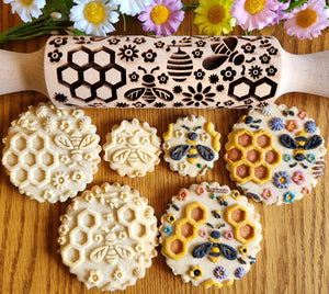 Bees & Honeycombs Embossed Rolling Pin