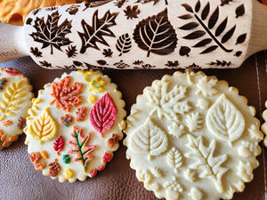 Fall Leaves Large Designs Embossed Rolling Pin