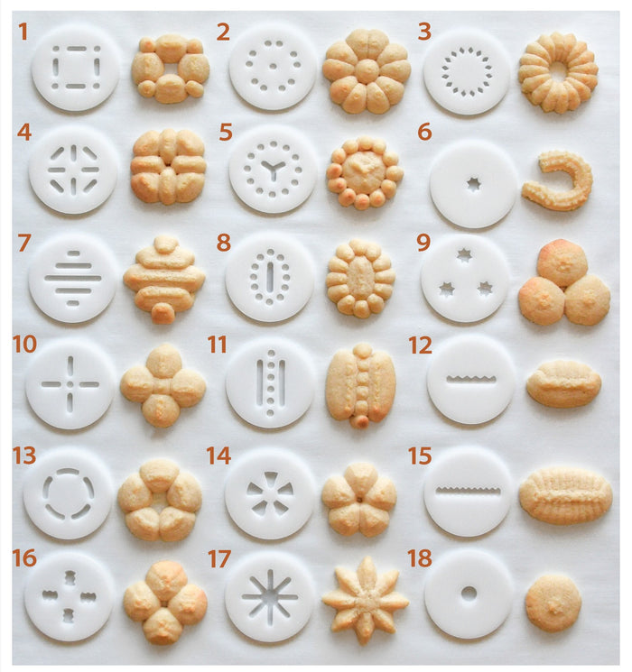 Geometric/Classic/Traditional 18 Disk Set for Cookie Presses