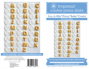Letters 26 Disk Set for Cookie Presses