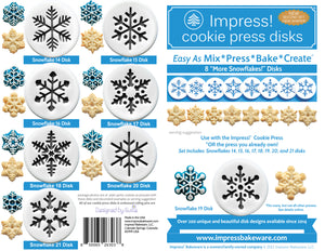 "More Snowflakes!" 8 Disk Set for Cookie Presses