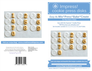 Numbers 10 Disk Set for Cookie Presses