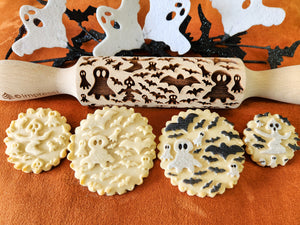 Spooky Skies! Ghosts & Bats Embossed Rolling Pin
