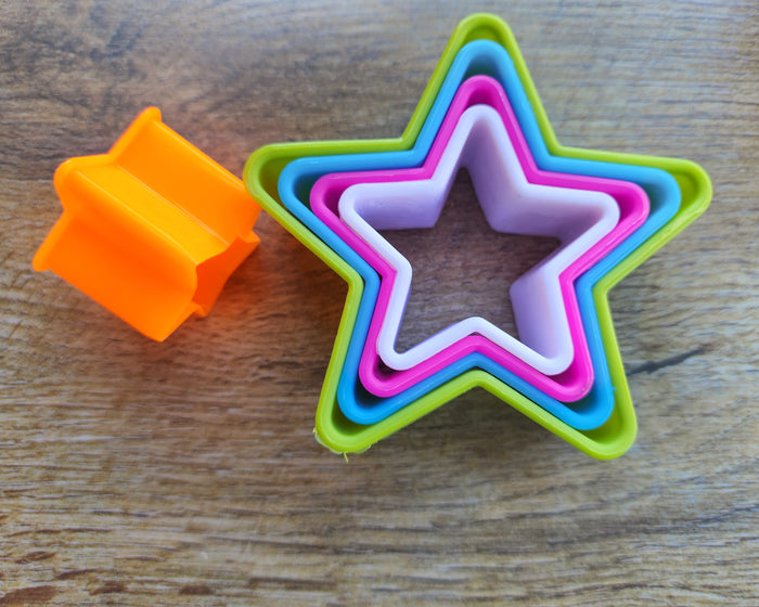 5 Piece Plastic Cookie Cutter - Star Shape