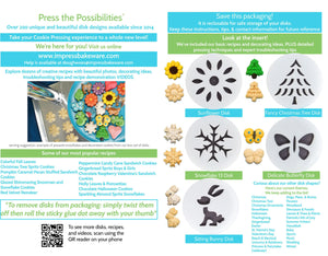 12 Disk Shapes from our Cookie Press Box (Disks Only - Cookie Press NOT Included!)