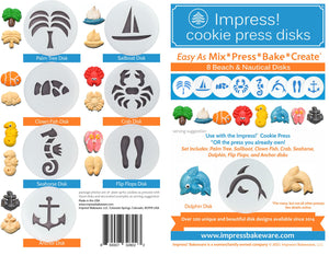 Beach & Nautical 8 Disk Set for Cookie Presses