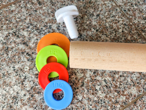 Wooden Rolling Pin with Thickness Rings