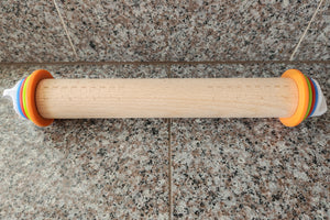 Wooden Rolling Pin with Thickness Rings