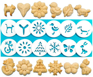 12 Disk Shapes from our Cookie Press Box (Disks Only - Cookie Press NOT Included!)