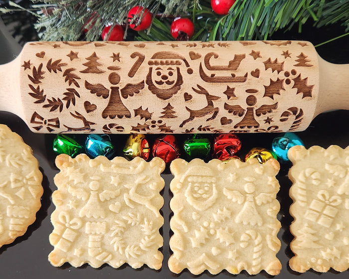 Holiday Embossed Rolling Pin Gift Set