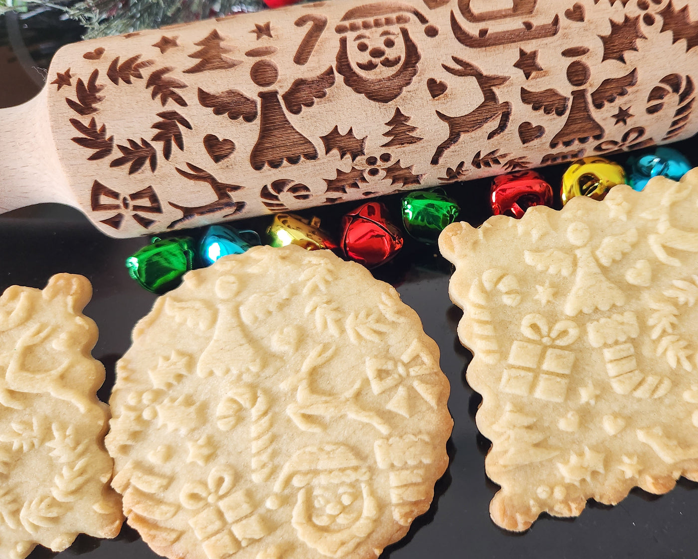 Impress! Cookie Press Disks Christmas Embossed Rolling Pin