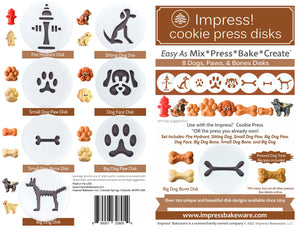 Dogs, Paws & Bones 8 Disk Set for Cookie Presses