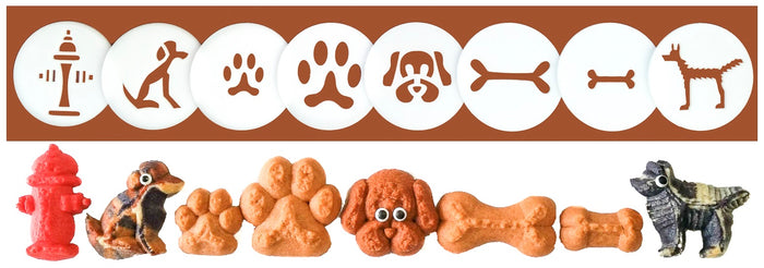 Dogs, Paws & Bones 8 Disk Set for Cookie Presses