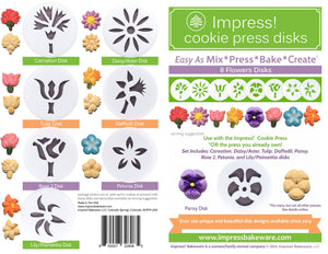 Flowers 8 Disk Set for Cookie Presses