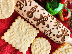 Gingerbread Embossed Rolling Pin