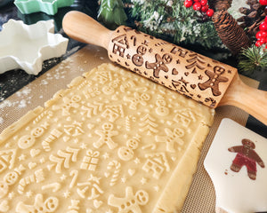 Gingerbread Embossed Rolling Pin