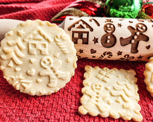 Gingerbread Embossed Rolling Pin