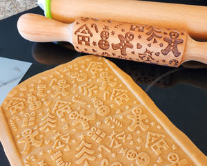 Gingerbread Embossed Rolling Pin