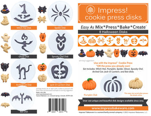 Halloween 8 Disk Set for Cookie Presses