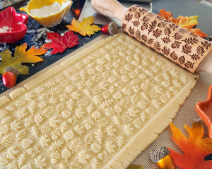 Leaves Embossed Rolling Pin