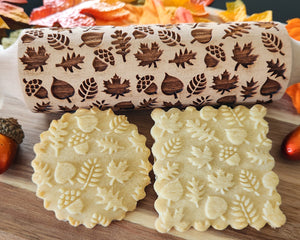 Leaves Embossed Rolling Pin