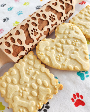Paws, Bones and Hearts Embossed Rolling Pin