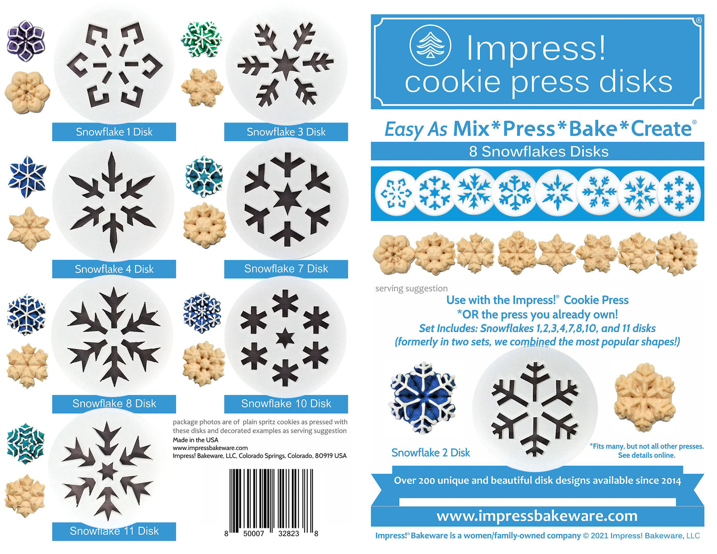 Holiday Cookie Press with Press Disks Gift Set – Impress! Bakeware