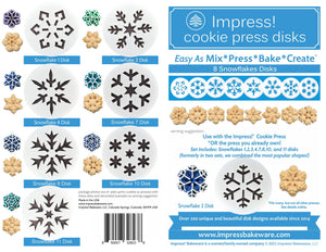 Snowflakes 8 Disk Set for Cookie Presses