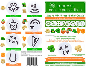 St. Patrick's Day 8 Disk Set for Cookie Presses