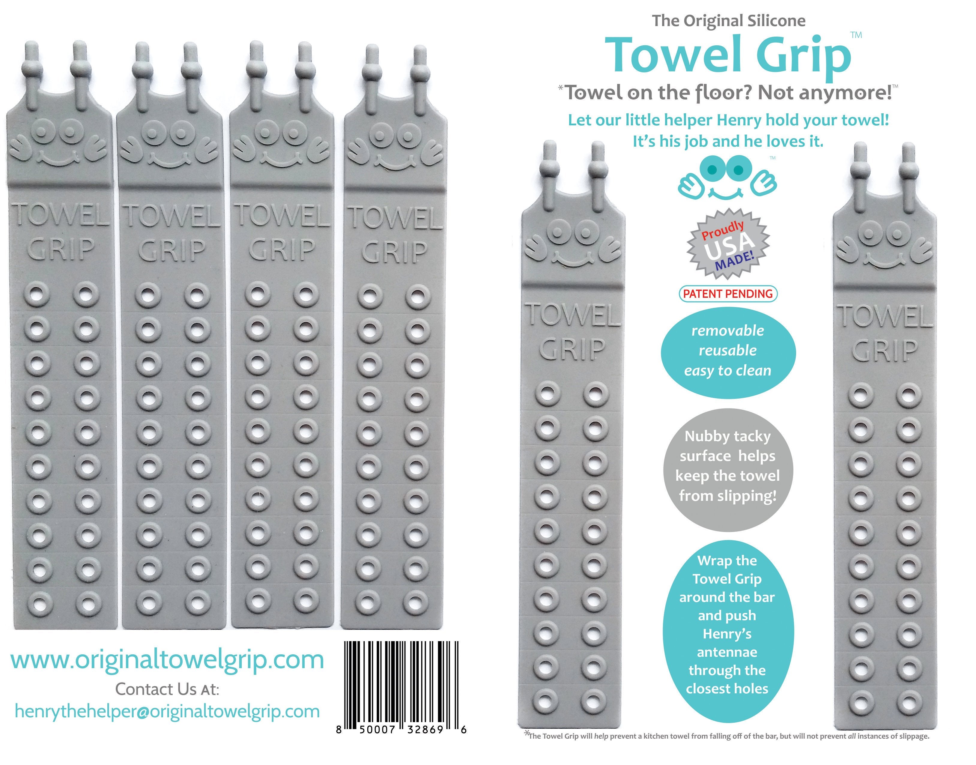 The Original Silicone Towel Grip in Gray - 6 Piece Set