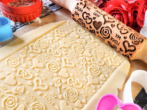 Valentine's Day Embossed Rolling Pin