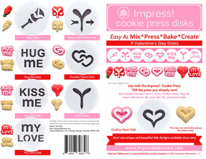 Valentine's Day 8 Disk Set for Cookie Presses