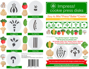 Veggies 9 Disk Set For Cookie Presses