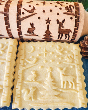 Winter Animals Scene Embossed Rolling Pin